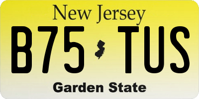 NJ license plate B75TUS