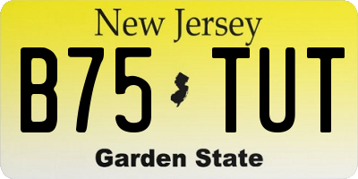 NJ license plate B75TUT