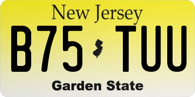NJ license plate B75TUU