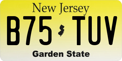 NJ license plate B75TUV