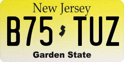 NJ license plate B75TUZ