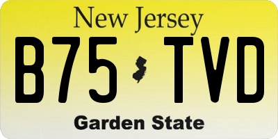 NJ license plate B75TVD