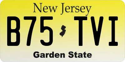 NJ license plate B75TVI
