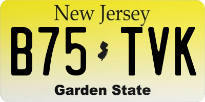 NJ license plate B75TVK