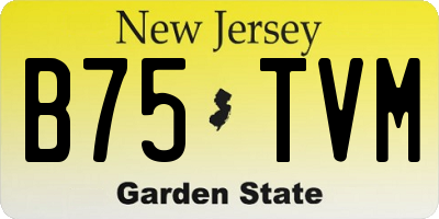 NJ license plate B75TVM