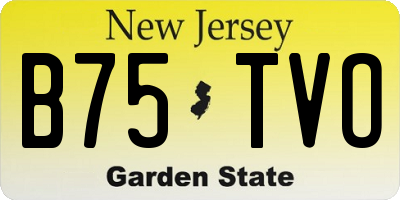 NJ license plate B75TVO