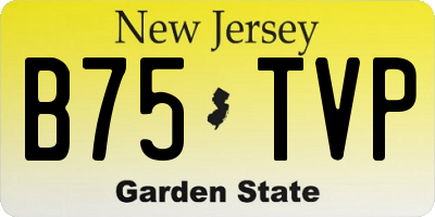 NJ license plate B75TVP