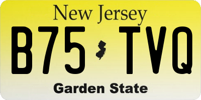 NJ license plate B75TVQ