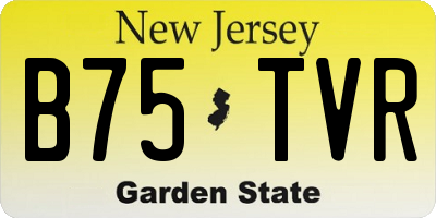 NJ license plate B75TVR