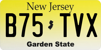 NJ license plate B75TVX