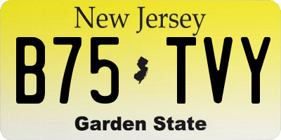 NJ license plate B75TVY
