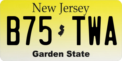 NJ license plate B75TWA