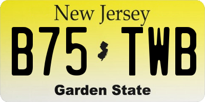 NJ license plate B75TWB
