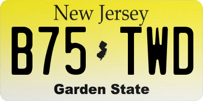 NJ license plate B75TWD