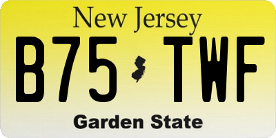 NJ license plate B75TWF
