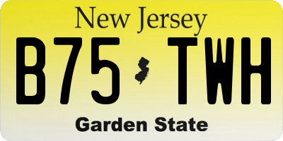 NJ license plate B75TWH