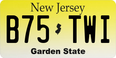 NJ license plate B75TWI