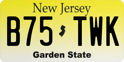 NJ license plate B75TWK