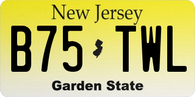 NJ license plate B75TWL
