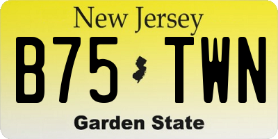 NJ license plate B75TWN