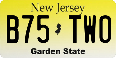 NJ license plate B75TWO