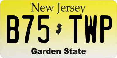 NJ license plate B75TWP