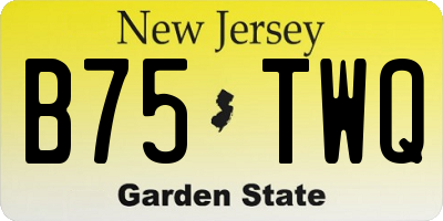 NJ license plate B75TWQ