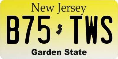 NJ license plate B75TWS