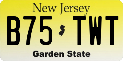 NJ license plate B75TWT