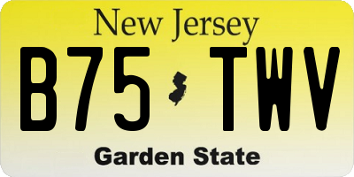 NJ license plate B75TWV