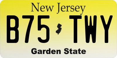 NJ license plate B75TWY