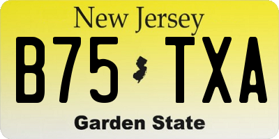 NJ license plate B75TXA