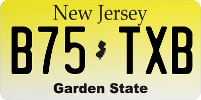 NJ license plate B75TXB