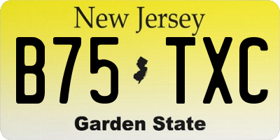 NJ license plate B75TXC