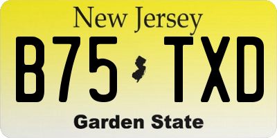 NJ license plate B75TXD