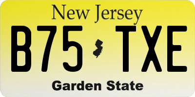 NJ license plate B75TXE
