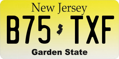 NJ license plate B75TXF
