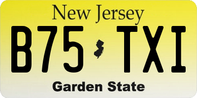 NJ license plate B75TXI