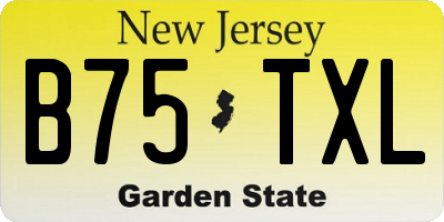 NJ license plate B75TXL