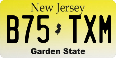 NJ license plate B75TXM