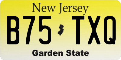 NJ license plate B75TXQ