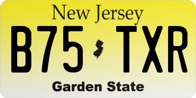 NJ license plate B75TXR