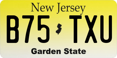 NJ license plate B75TXU