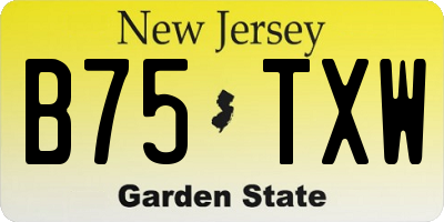 NJ license plate B75TXW