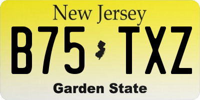 NJ license plate B75TXZ