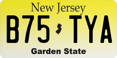 NJ license plate B75TYA