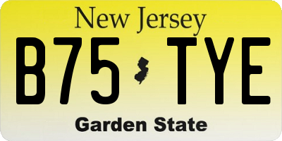NJ license plate B75TYE