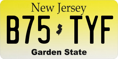 NJ license plate B75TYF