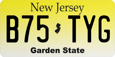 NJ license plate B75TYG