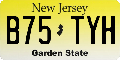 NJ license plate B75TYH
